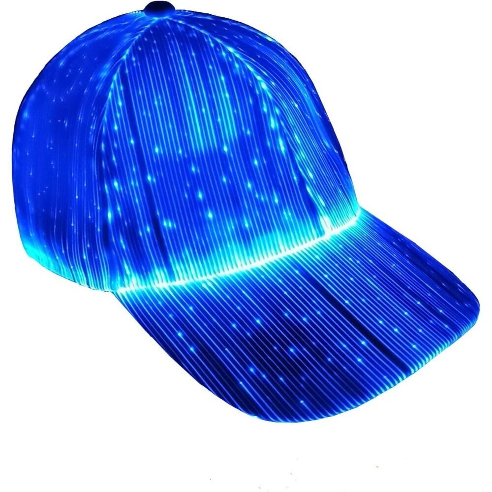 Women's Fiber Optic Cap Led Hat With 7 Colors Luminous Glowing Edc Baseball Hats